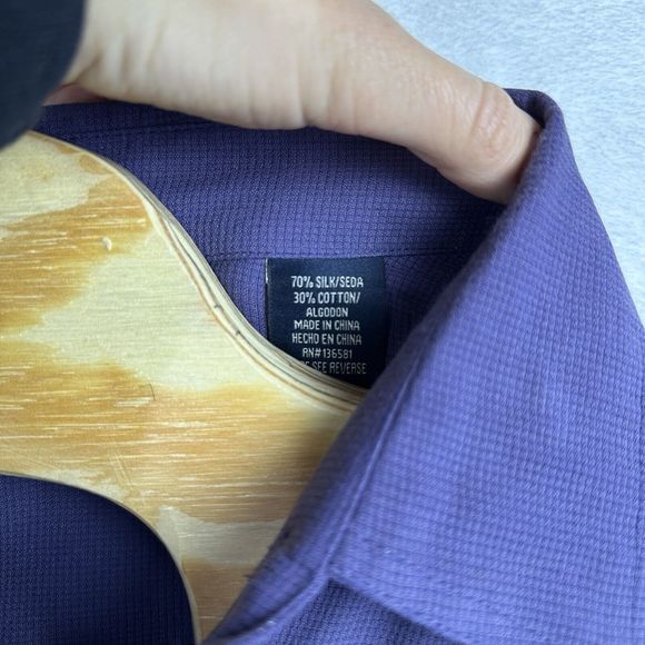 Nat Nast Men’s Long Sleeve Button Down Luxury Originals M Purple Texture Check - Picture 4 of 12